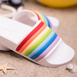 Sweet Shoes Flip Flops din cauciuc colorat alb multicolor 1