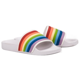 Sweet Shoes Flip Flops din cauciuc colorat alb multicolor 2