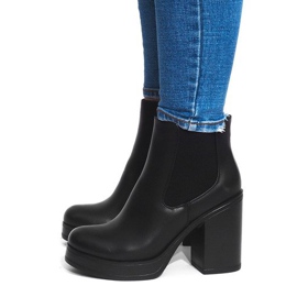 Cizme pe toc cu Elastic X9098 Negru 2