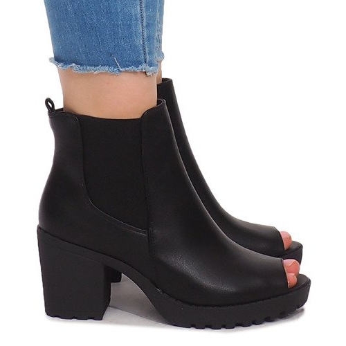 Deschideți cizmele pe un post B2890 Negru 2