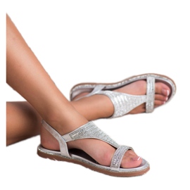 Super Mode Sandale argintii elegante gri 1 Super Mode Sandale argintii elegante gri 1