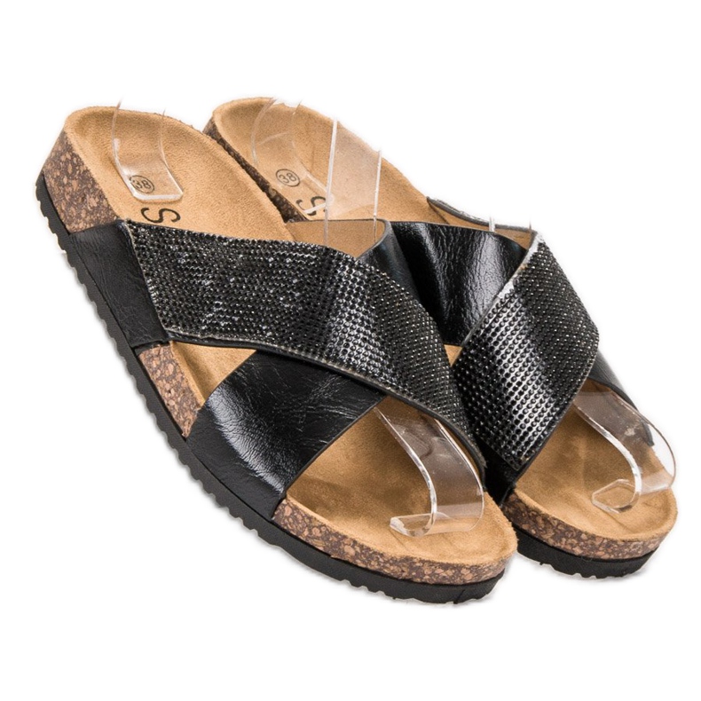 SHELOVET Papuci negri clasici negru 1 SHELOVET Papuci negri clasici negru 1