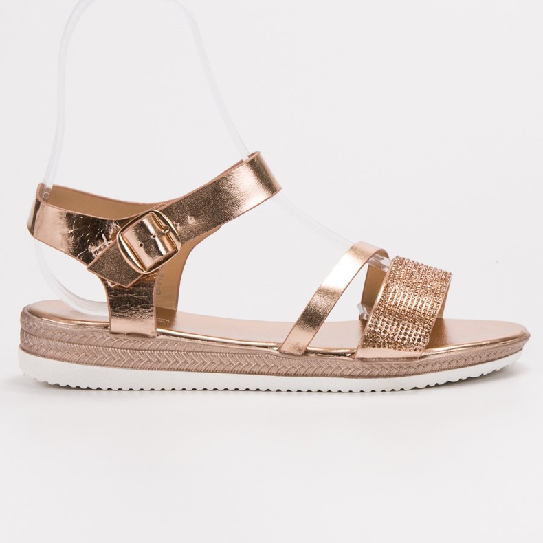 SHELOVET Sandale la modă cu zirconiu cubic roz galben 2