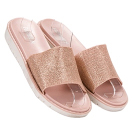 Fashion Papuci strălucitori la modă maro 1 Fashion Papuci strălucitori la modă maro 1