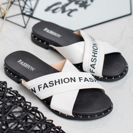 SHELOVET Papuci de moda albi 1