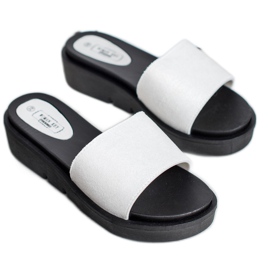 SHELOVET Sandale cu pană alb 1