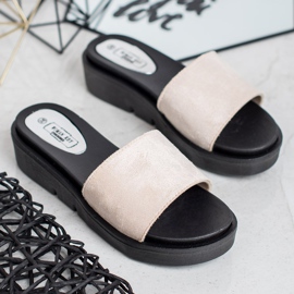 SHELOVET Sandale cu pană maro 1