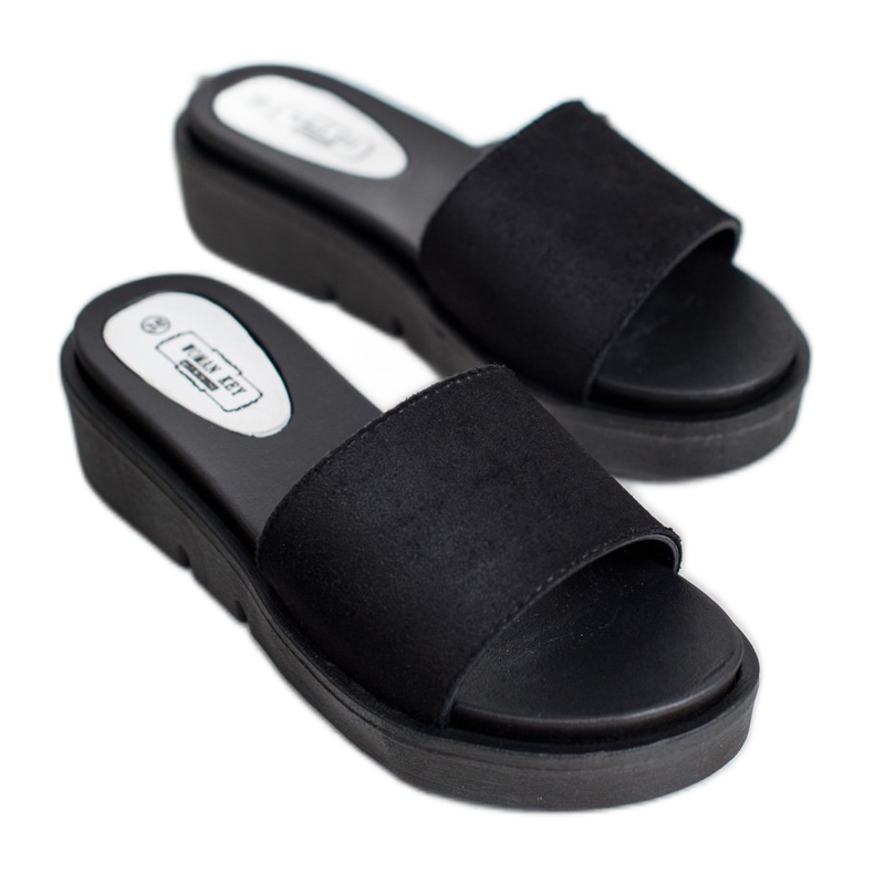 SHELOVET Sandale cu pană negru 2