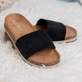 SHELOVET Espadrile din piele de căprioară negru 1