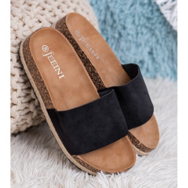 SHELOVET Espadrile din piele de căprioară negru 2