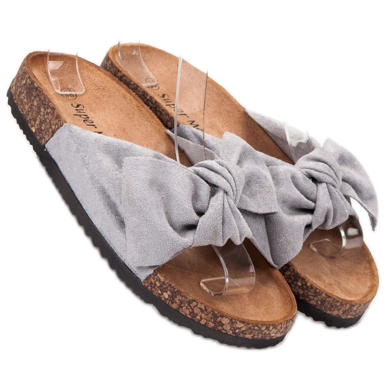 Super Me Papuci gri la modă 1
