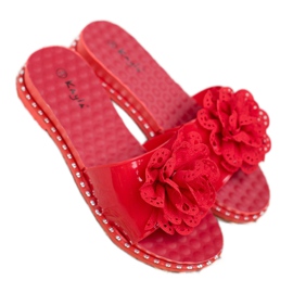 Kayla Flip Flops din cauciuc roșu 1 Kayla Flip Flops din cauciuc roșu 1