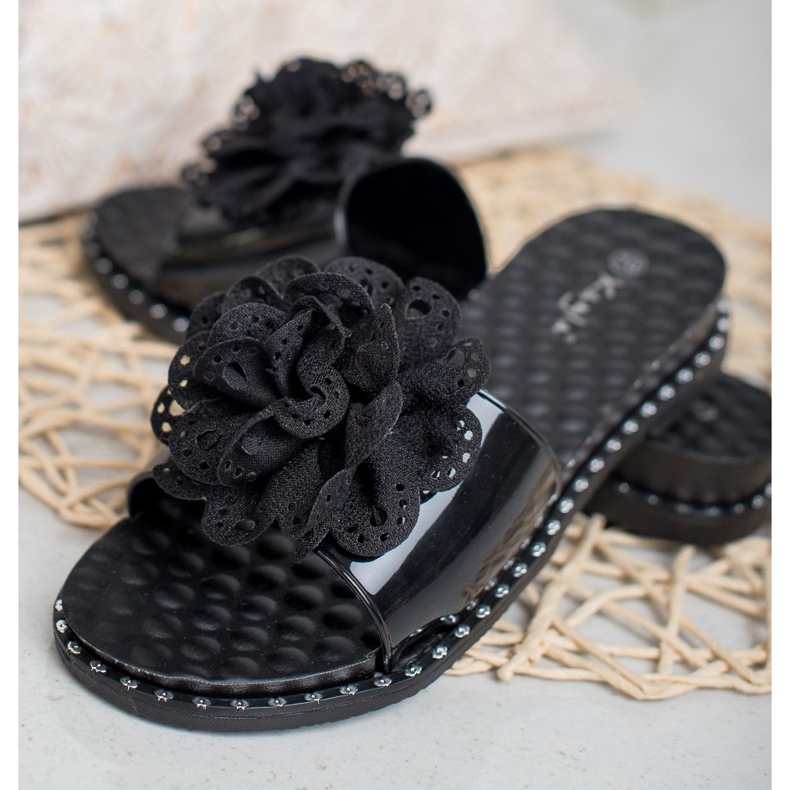 Kayla Papuci din cauciuc negru 2