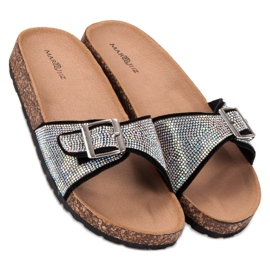 Marquiz Papuci Strălucitori Cu Cataramă negru 1