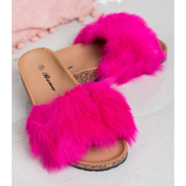 Bona Papuci Cu Blana roz 2 Bona Papuci Cu Blana roz 2