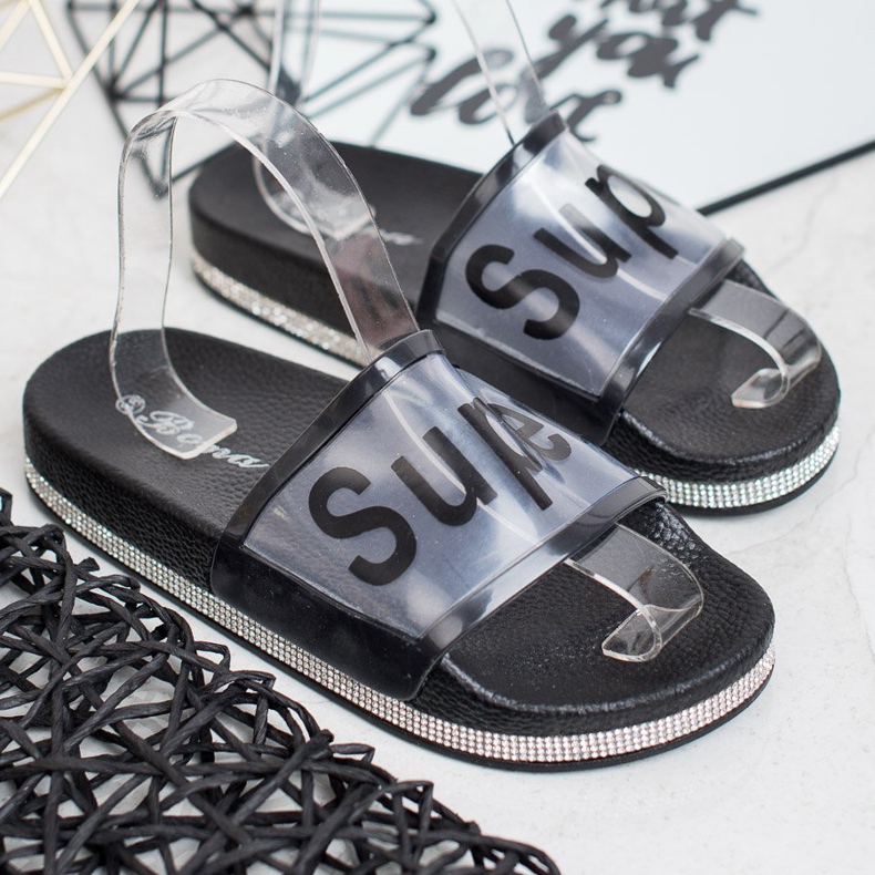 Bona Flip-flops transparente negru 1