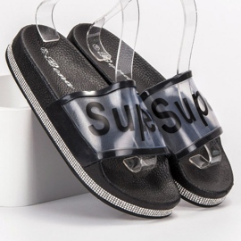 Bona Flip-flops transparente negru 4