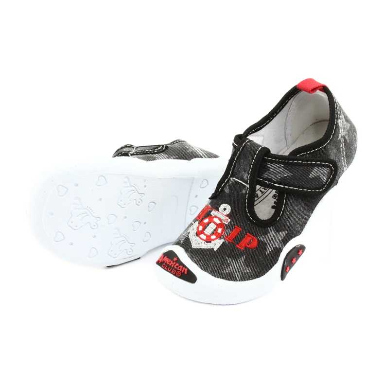 American Club Adidași pentru copii insert din piele TEN12 negru roșu gri 5