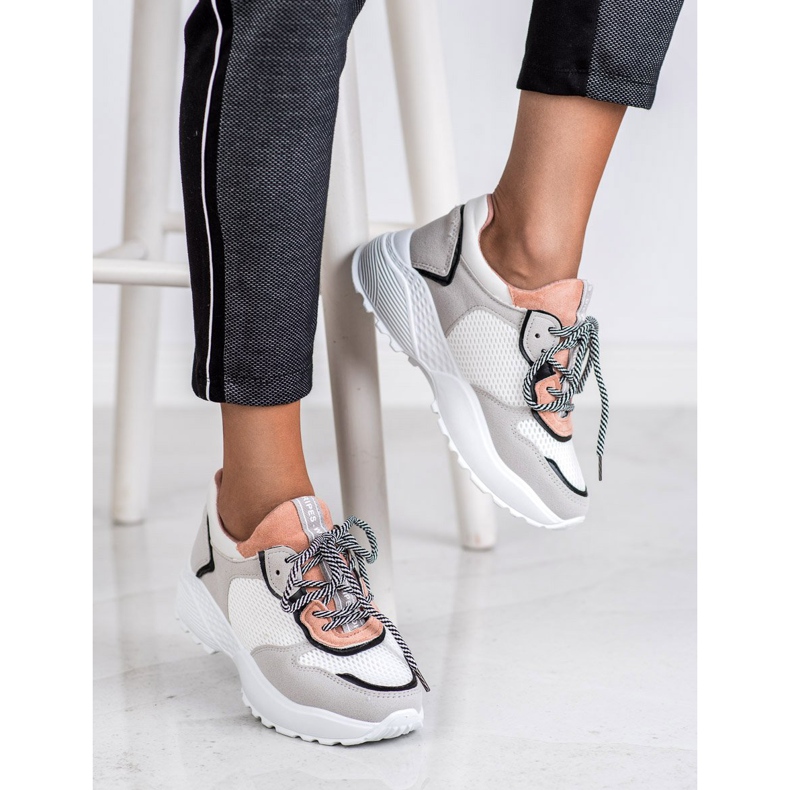 SHELOVET Adidași la modă roz gri 2