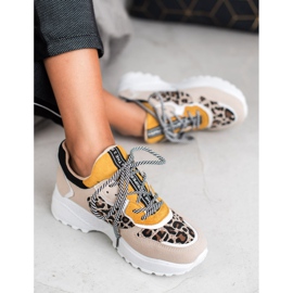 SHELOVET Adidași la modă cu imprimeu leopard maro 1