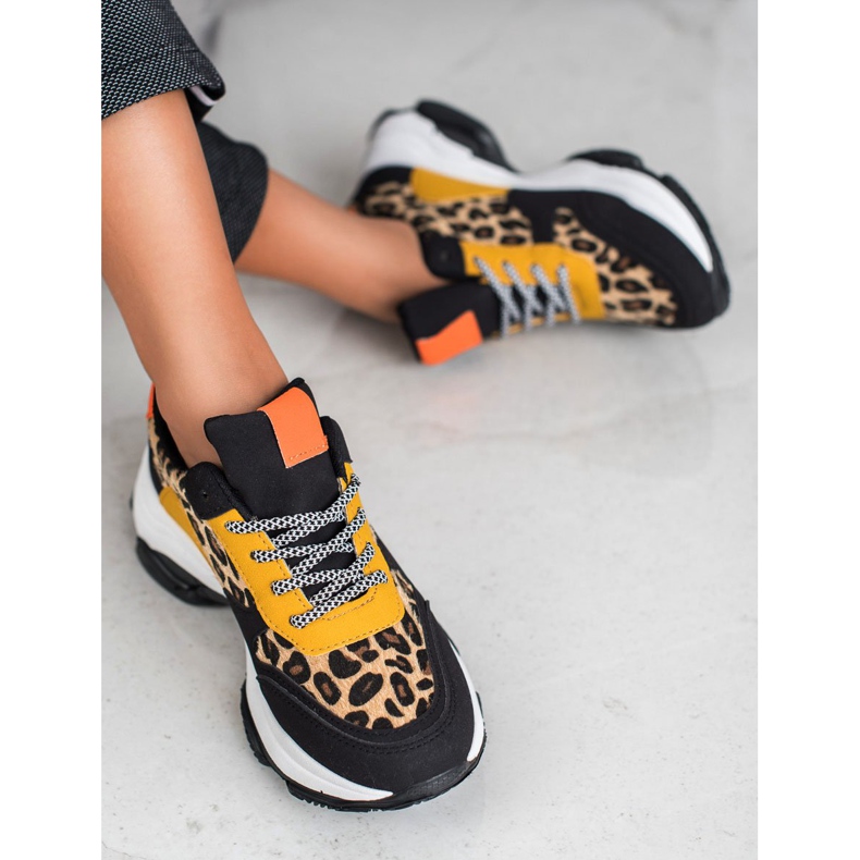 SHELOVET Adidași colorați cu imprimeu leopard multicolor 1
