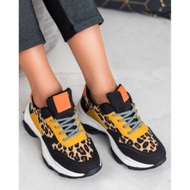 SHELOVET Adidași colorați cu imprimeu leopard multicolor 2