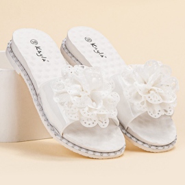 Kayla Flip Flops din cauciuc alb 2
