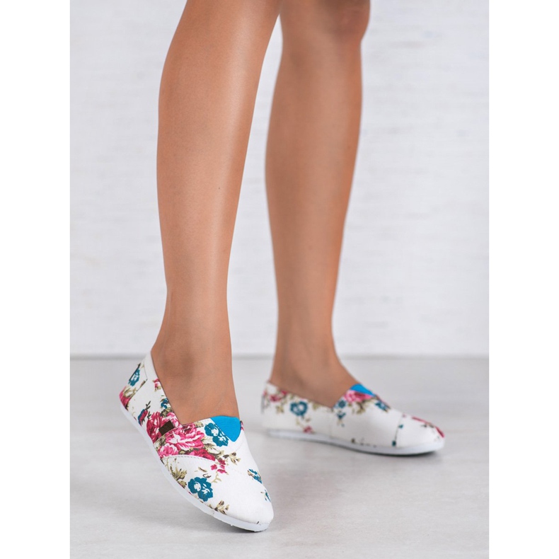 SHELOVET Slipony în flori alb 1