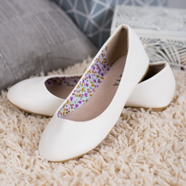 SHELOVET Balerini casual alb 2 SHELOVET Balerini casual alb 2