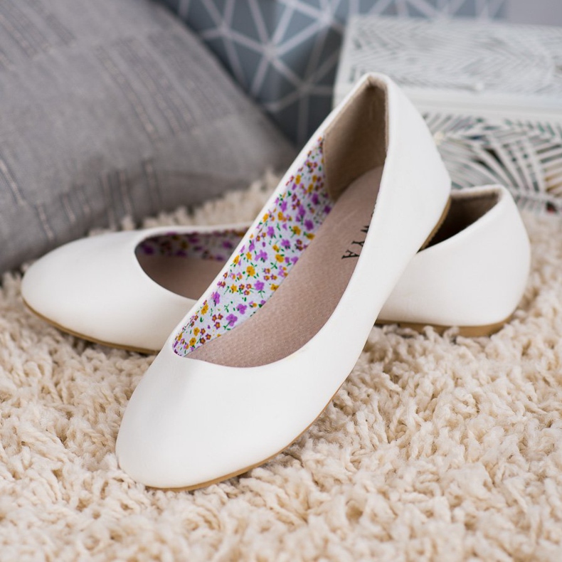 SHELOVET Balerini casual alb 2 SHELOVET Balerini casual alb 2