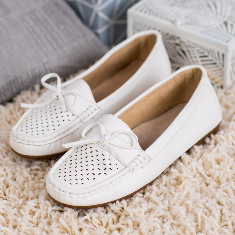 SHELOVET Mocasini casual alb 2