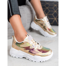 SHELOVET Tenisi Aurii Cu Paiete de aur 1