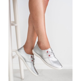 SHELOVET Adidași argintii gri 2