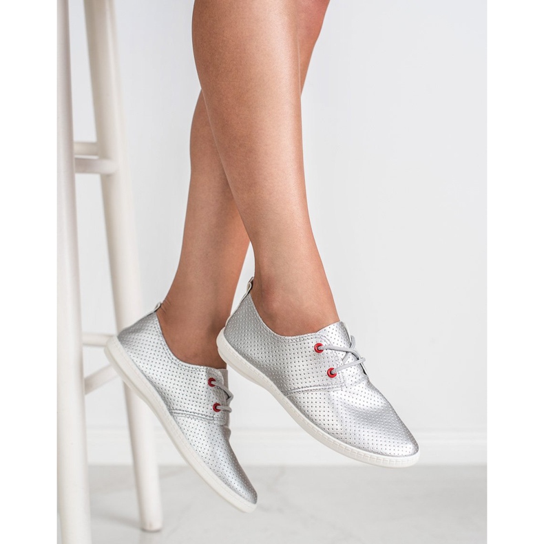 SHELOVET Adidași argintii gri 2