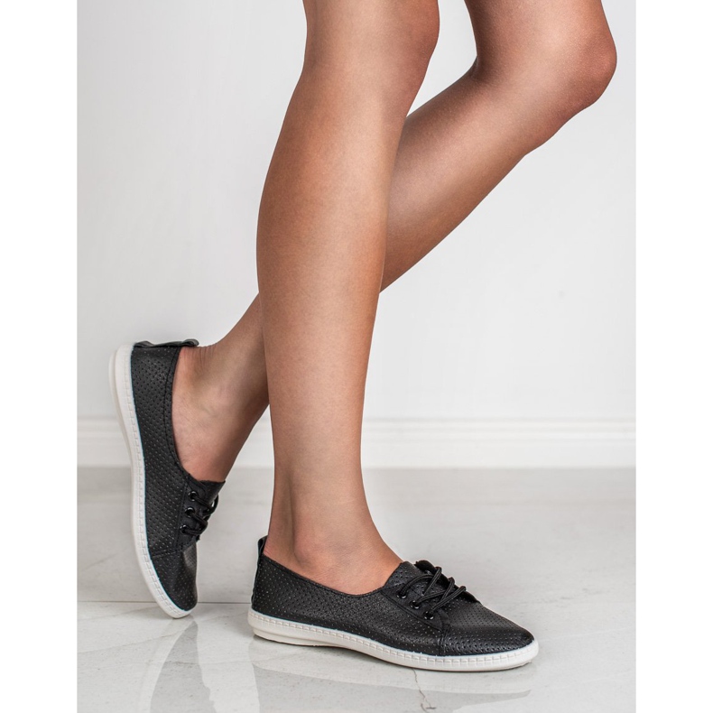 SHELOVET Adidași din piele ecologică negru 2