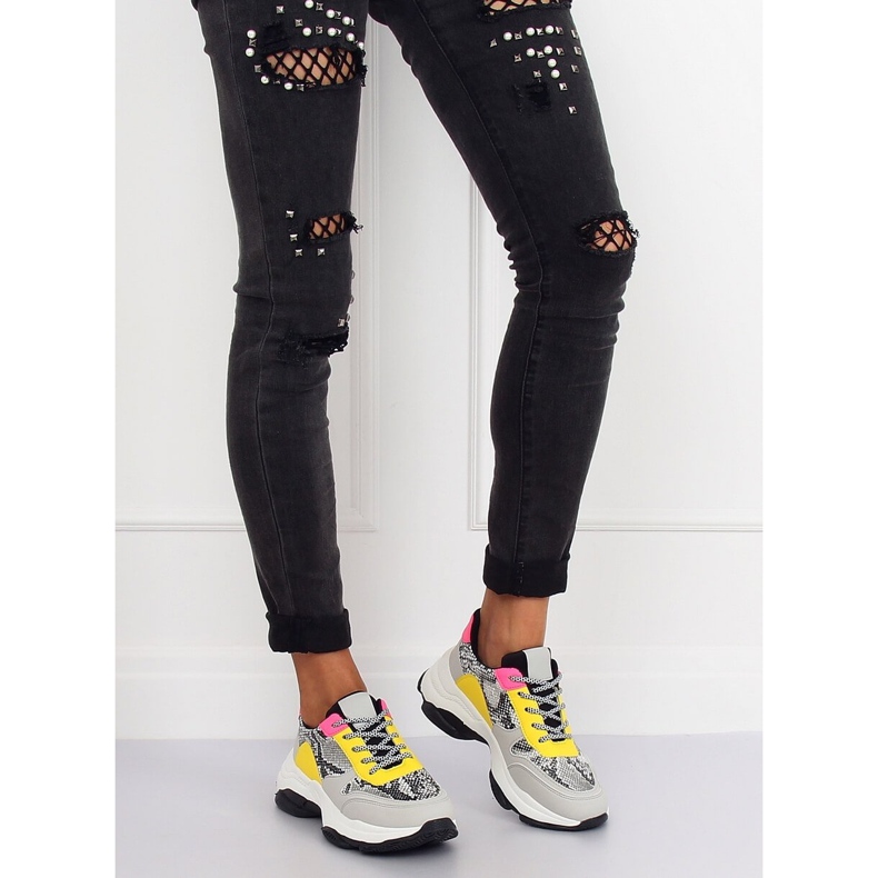 Pantofi sport gri BL169P Snakeskin multicolor 2