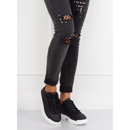 Pantofi sport negri D1909 NEGRU / ALB 1