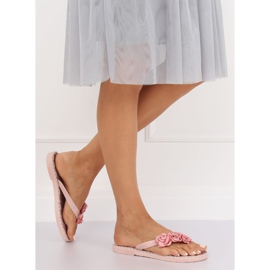 Flip-flops cu flori roz YJL-1818 Roz 1