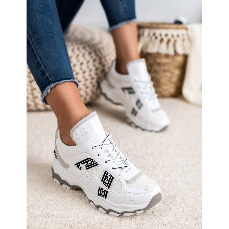 SHELOVET Adidași albi gri 1