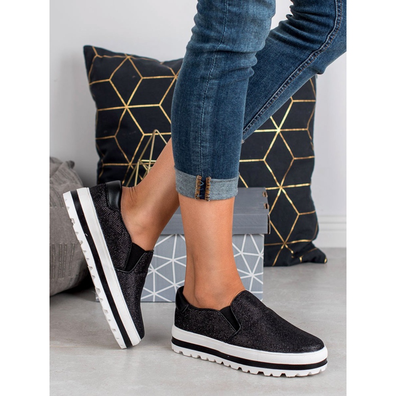 SHELOVET Slipons ușori pe platformă negru 1
