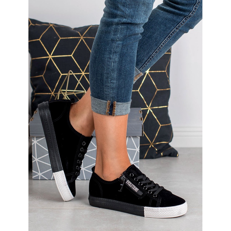 SHELOVET Adidași negri negru verde 1 SHELOVET Adidași negri negru verde 1