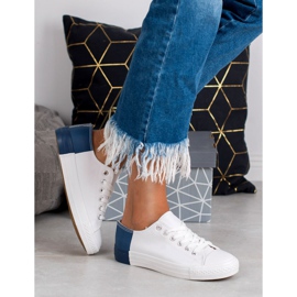 SHELOVET Adidași cu piele ecologică alb 1