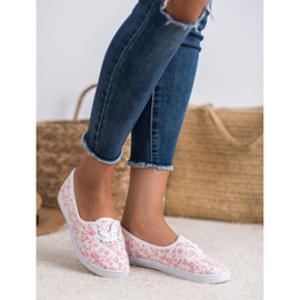Adidași cu model VICES alb roz 1