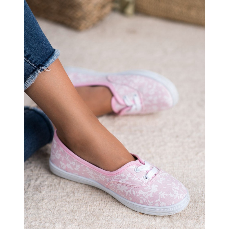 Adidași cu model VICES alb roz 1