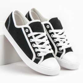 SHELOVET Adidași scăpați pentru femei alb negru 2 SHELOVET Adidași scăpați pentru femei alb negru 2