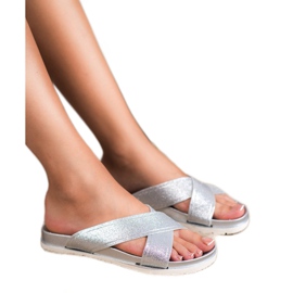 Emaks Papuci Argintii Cu Sclipici gri 1