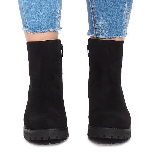 Cizme din piele de căprioară JH561 Negru 1