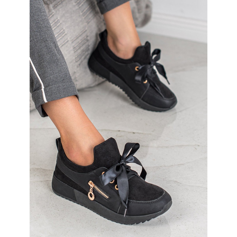 SHELOVET Pantofi din brocart negru 2