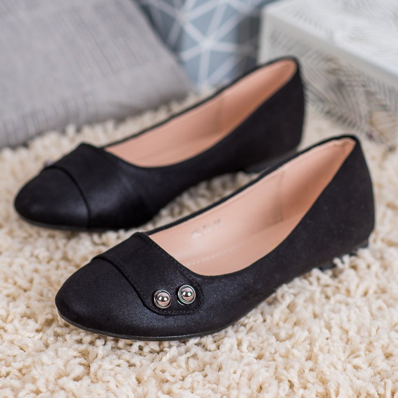 Small Swan Balerini cu sclipici negru 2