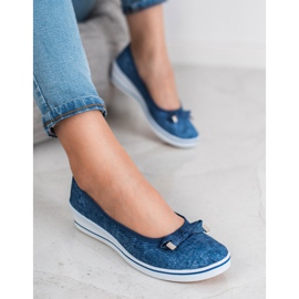 SHELOVET Wedge Ballerina albastru 1